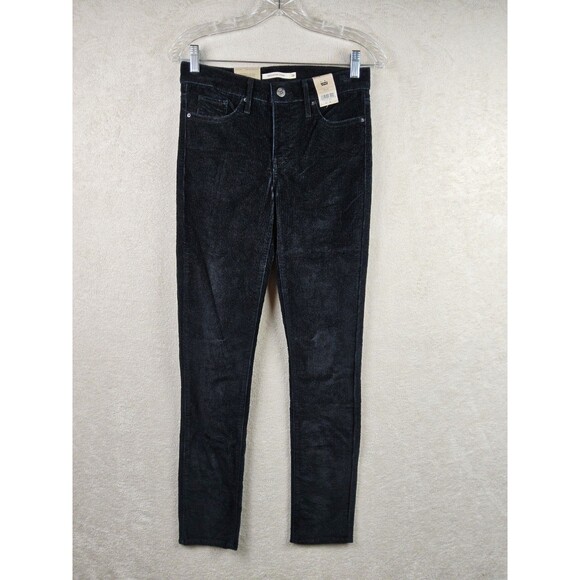Levi's Women's 311 Shaping Skinny Corduroy Pants Black Size 26 - Picture 1 of 4